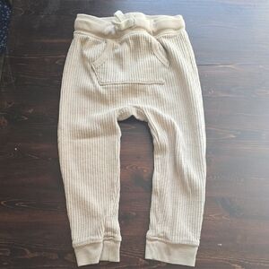 Easy-Peasy Neutral Tan Waffle Knit Joggers - 3T